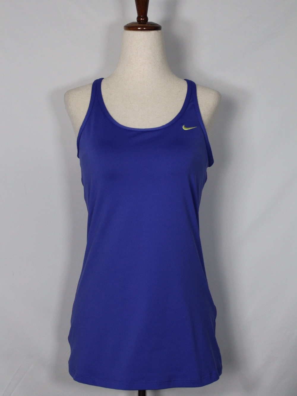 Nike Women’s Racerback Tank Top in Blue with Neon Swoosh